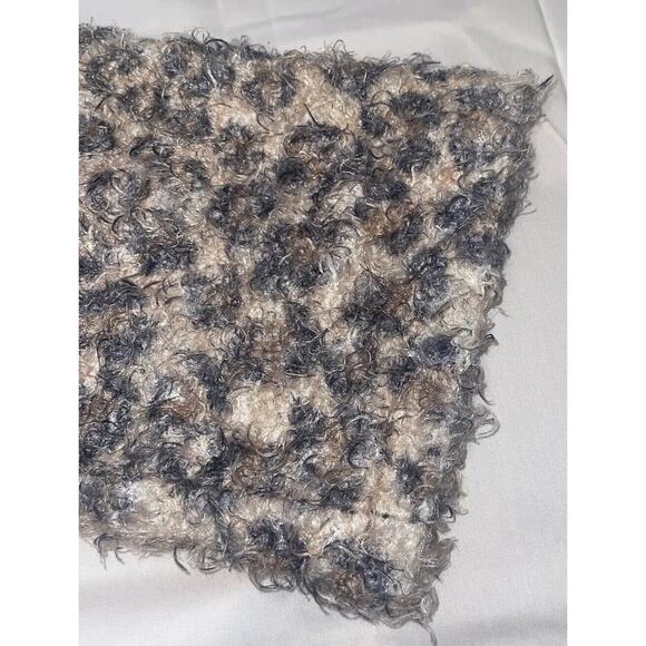 Zara Womens Oversized Fuzzy Knubby Cropped Sweater Animal Print Sz Medium - Picture 6 of 9